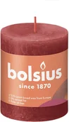 Świece - Bolsius Świeca Pieńkowa Rustic 8 cm DELIKATNA CZERWIEŃ 146540 - miniaturka - grafika 1