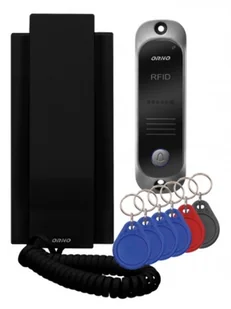 Orno Zestaw domofonowy Avior OR-DOM-JA-928/B jednorodzinny z interkomem i czytnikiem breloków zbliżeniowych czarny - Domofony - miniaturka - grafika 2