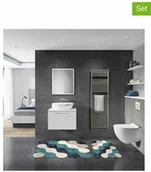 Dywaniki łazienkowe - Colorful Cotton Colorful Cotton Dywaniki łazienkowe (2 szt.) w kolorze niebiesko-beżowo-białym - miniaturka - grafika 1