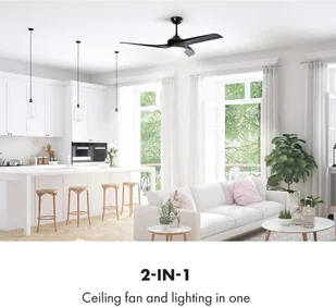 Klarstein Figo, wentylator sufitowy, 52", (132 cm) VTS6-Figo-B - Wentylatory sufitowe - miniaturka - grafika 2