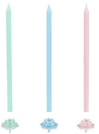 Świece - Dr. Oetker retro świec + uchwyt- 0,5 x 12,5 cm, 80% parafin/20% stearine, różowy/zielony/niebieski, 12,5 x 0,5 x 0,5 cm, 36-jednostek 1025 - miniaturka - grafika 1