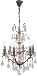 J. Holländer Żyrandol Cristallo, 6-pkt. antyczne złoto i brąz - Lampy sufitowe - miniaturka - grafika 2