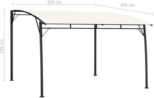 vidaXL Zadaszenie ogrodowe, 3 x 3 x 2,25 m, kremowe - Pawilony ogrodowe - miniaturka - grafika 7