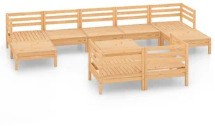 vidaXL 10-cz. zestaw wypoczynkowy do ogrodu, lite drewno sosnowe - Meble ogrodowe - miniaturka - grafika 2