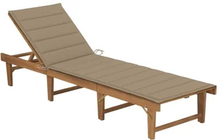 vidaXL Składany leżak z poduszką lite drewno akacjowe 3064164 - Leżaki ogrodowe - miniaturka - grafika 19