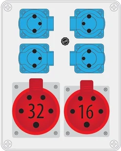 Rozdzielnica R-box 1x32A/5P 1x16A/5P 4x250V 1100-0 - Bezpieczniki elektryczne - miniaturka - grafika 2