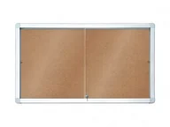Gabloty - Allboards Gablota z przesuwnymi drzwiami 138x68 korkowa GK112A4PD - miniaturka - grafika 1