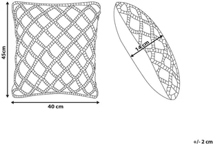 Beliani Zestaw 2 poduszek dekoracyjnych makrama 45 x 40 cm beżowy GOREME - Poduszki dekoracyjne - miniaturka - grafika 3