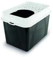 Kuwety dla kotów - Rotho deseczka dla kota Berty z topowym wejściem - łatwa do czyszczenia kocie klo - z tworzywa sztucznego (plastik (PP) - wymiary (dł. x szer. x wys.) 55.5 x 40 x 38,7 cm, czarny Rotho_4000708080 - miniaturka - grafika 1