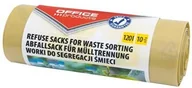 Worki na śmieci - Office products OFFICE PRODUCTS Worki na śmieci domowe do segregacji plastiku, mocne (LDPE), 120l, 10szt., żółte 22025232-06 - miniaturka - grafika 1