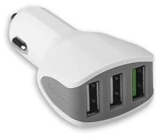 Celly Zasilacz samochodowy Turbo 3x USB 4,4A CC3USBTURBOWH) Biała - Ładowarki samochodowe - miniaturka - grafika 4