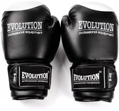 Rękawice bokserskie - Evolution Rękawice bokserskie, Skóra syntetyczna RB21 czarny, 12 oz - miniaturka - grafika 1