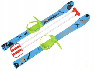 Narty dziecięce z kijkami do nauki jazdy 90 cm - Narty - miniaturka - grafika 4