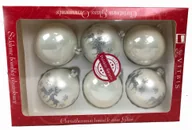 Bombki - Bombki Szklane BiałoSrebrne 6szt 8cm Jelonki - miniaturka - grafika 1