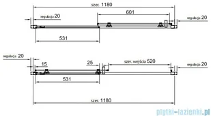 Omnires Soho kabina prostokątna 120x80cm przejrzysta NDP12X+NDR80X - Kabiny prysznicowe - miniaturka - grafika 2