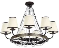 Lampy sufitowe - Luminex Lampa wisząca Valentino 9323 lampa sufitowa 9x60W E14 czarna mosiądz beż - miniaturka - grafika 1