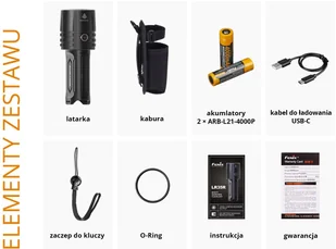 Fenix Latarka LR35R 10000lm zasięg 500m Usb Zestaw - Latarki - miniaturka - grafika 10
