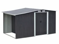 Altany ogrodowe - Vente-Unique Wiata ogrodowa ze stali galwanizowanej w kolorze szarym LERY - 6m - miniaturka - grafika 1