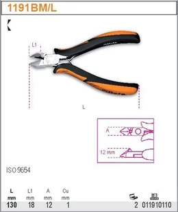 Beta SZCZYPCE TNĄCE CZOŁ.DLA ELEKTRONIK.130MM 1191BM/L - Kombinerki i obcęgi - miniaturka - grafika 4