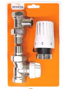 Invena Zestaw Termostatyczny Prosty 1/2 Głowica+zawory Pl - Głowice termostatyczne - miniaturka - grafika 2