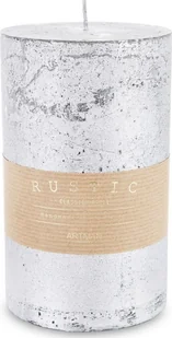 Art Pol Pol Pl Srebrny Świeca Rustic Metalic Walec Duży 143627 - Świece - miniaturka - grafika 2