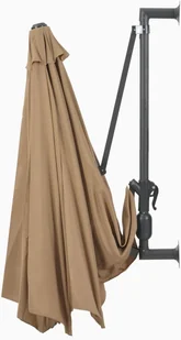 vidaXL Parasol ścienny na metalowym słupku, 300 cm, kolor taupe - Parasole ogrodowe - miniaturka - grafika 6