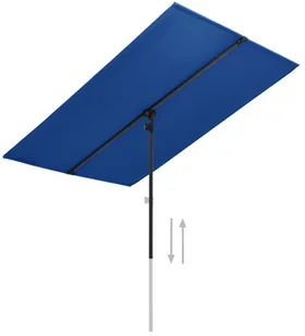 vidaXL Parasol ogrodowy na słupku aluminiowym, 2x1,5 m, błękit lazur vidaXL - Parasole ogrodowe - miniaturka - grafika 4