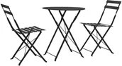Meble ogrodowe - vidaXL 3-częściowy zestaw mebli bistro, czarny, stalowy - miniaturka - grafika 1
