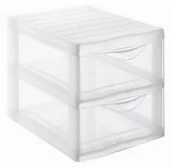 Pojemniki biurowe - Rotho Pojemnik biurowy z 2 szufladami A4 ORGAMIX transparentny 1421900096 - miniaturka - grafika 1