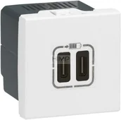 Gniazdka elektryczne - Legrand MOSAIC - Ładowarka USB 2400 mA gniazdo Typ-C Biały 077590 077590 - miniaturka - grafika 1