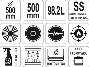YATO Garnek nierdzewny z pokrywką 98,2l YATO YG-00010 YG-00010 - Garnki - miniaturka - grafika 3