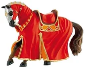 Figurki dla dzieci - Bullyland 80768 figurka """"Figurine World  turniejowy koń"""", czerwony - miniaturka - grafika 1