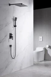Blue Water Toronto Zestaw prysznicowy podtynkowy z deszczownicą czarny mat TOR-ZKP.150CZARNYMAT - Zestawy prysznicowe - miniaturka - grafika 2