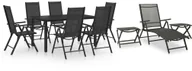 Meble ogrodowe - vidaXL 10-cz. zestaw mebli do ogrodu, czarno-antracytowy - miniaturka - grafika 1