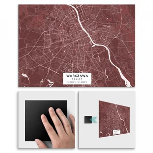 Pix4home Plakat metalowy Mapa Burgund Warszawa M POS-M-02319 - Plakaty - miniaturka - grafika 2