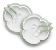 Baby Bjorn talerzyki ze sztućcami Powder Green - Zestawy naczyń dla dzieci - miniaturka - grafika 3