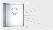 Zlewozmywaki - Alveus Karat Up 10 Zlewozmywak szklany jednokomorowy 86x50 cm lewy biały/satyna 1123795 - miniaturka - grafika 1