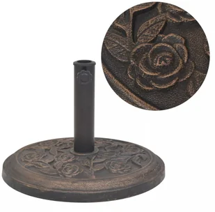 vidaXL Podstawa pod parasol, okrągła, żywicowa, brąz, 9 kg - Pozostałe meble ogrodowe - miniaturka - grafika 2