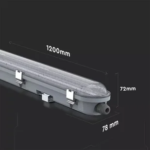 v-tac Oprawa Hermetyczna LED V-TAC SAMSUNG CHIP M-SERIES 36W 120cm 120LM/W CL SS Clip VT-120136 4000K 4320lm - Oprawy, klosze i abażury - miniaturka - grafika 3