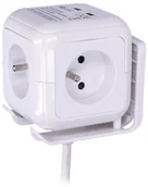 Przedłużacze i rozgałęźniki - Solight Przedłużacz sześcian 4x230V/2xUSB 5V 2m - miniaturka - grafika 1