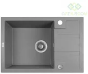 Zlewozmywaki - Laveo Barbados - zlewozmywak 1-komorowy z półociekaczem szary SBB 513T - miniaturka - grafika 1