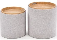 Pufy i podnóżki - Halmar Zestaw puf AVIKO Halmar Szary V-CH-AVIKO-PUFA - miniaturka - grafika 1