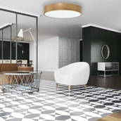 Lampy sufitowe - Euluna Lampa sufitowa Cleo 600, czujnik, 60 cm złota - miniaturka - grafika 1