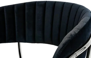 King Home Hoker barowy krzesło MARGO 65 czarny welur velvet , podstawa chromowana KH1201100129,74.SIL - Taborety i hokery - miniaturka - grafika 6