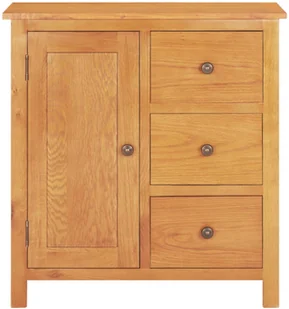 vidaXL Szafka, 70 x 35 x 75 cm, lite drewno dębowe - Szafki do salonu - miniaturka - grafika 4