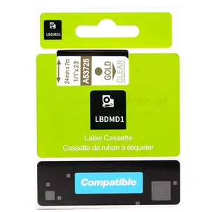 Dymo Taśma do D1 53725 24mm/7m Przeźroczysta/Złoty - Papier do drukarek - miniaturka - grafika 5