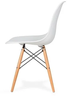 King Home Krzesło DSW WOOD białe.01 podstawa drewniana bukowa (K-130.WHITE.01.DSW) - Krzesła - miniaturka - grafika 2