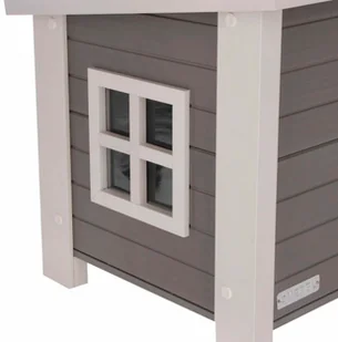 Kerbl ECO Domek dla kota Eli, 57 x 45 x 43 cm, szaro-biały - Drapaki dla kotów - miniaturka - grafika 4