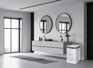 Lumarko Lumarko Kosz wiklinowy 40x30x60 cm - 72L - biało-szary K.WIK. BIAŁY SZARY L  Goc - Kosze wiklinowe - miniaturka - grafika 6