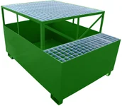 Pojemniki przemysłowe - Producent Green Service Wanna Wychwytowa Z Podstawką - 1000 L. -  Na 1 Pojemnik Ibc Zielony 115 Cm X 165 Cm X 100 Cm Powyżej 500 L. 1 Pojemnik Ibc Stal Lakierowana Tak WM-7 ZS - miniaturka - grafika 1